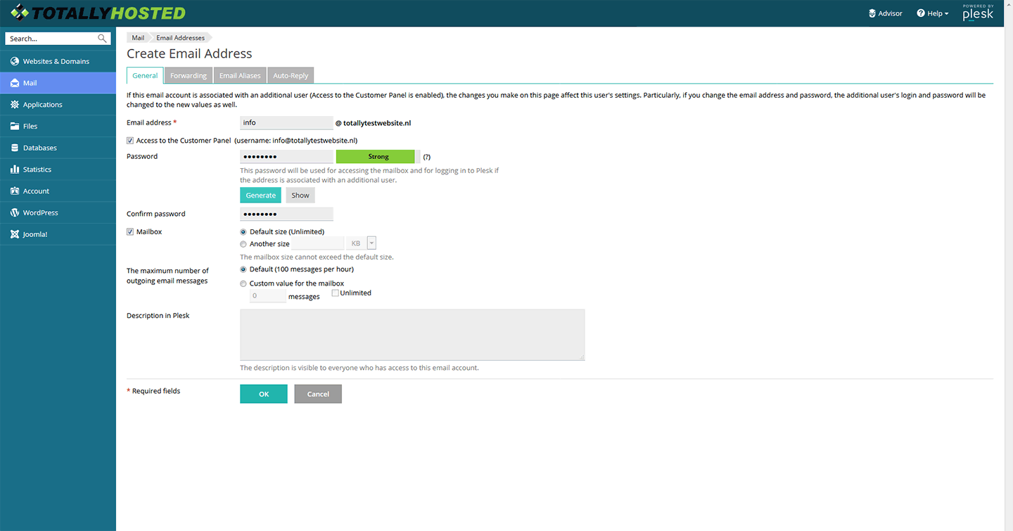 Plesk screenshot